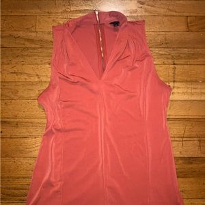 Ann Taylor Coral Zippered Tank